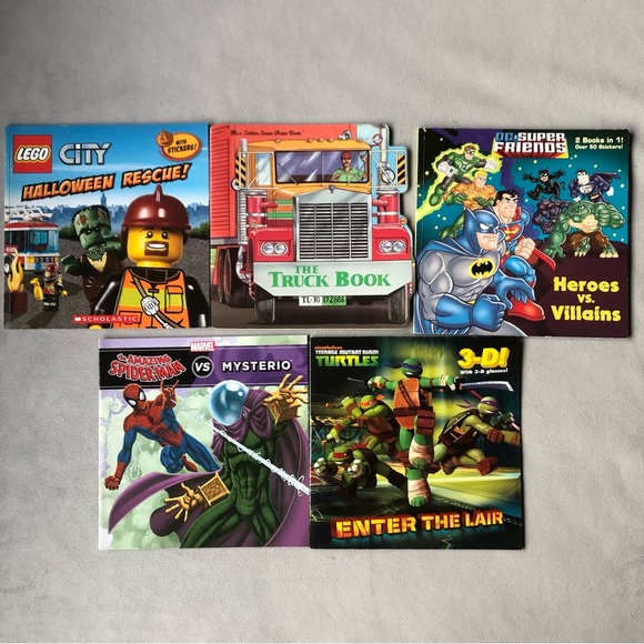 Set of 5 ~ Elementary Storybooks ~ Lego DC Marvel TMNT - Picture 1 of 16